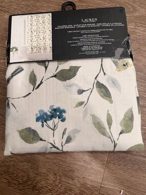 Lauren Ralph Lauren Shower Curtain Floral 70”x72” NEW Blue Green